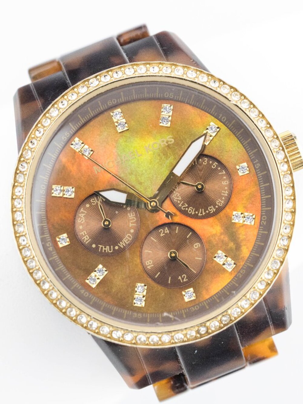 Michael Kors MK-5280 Tortoise Quartz Analog Women's Watch New Battery